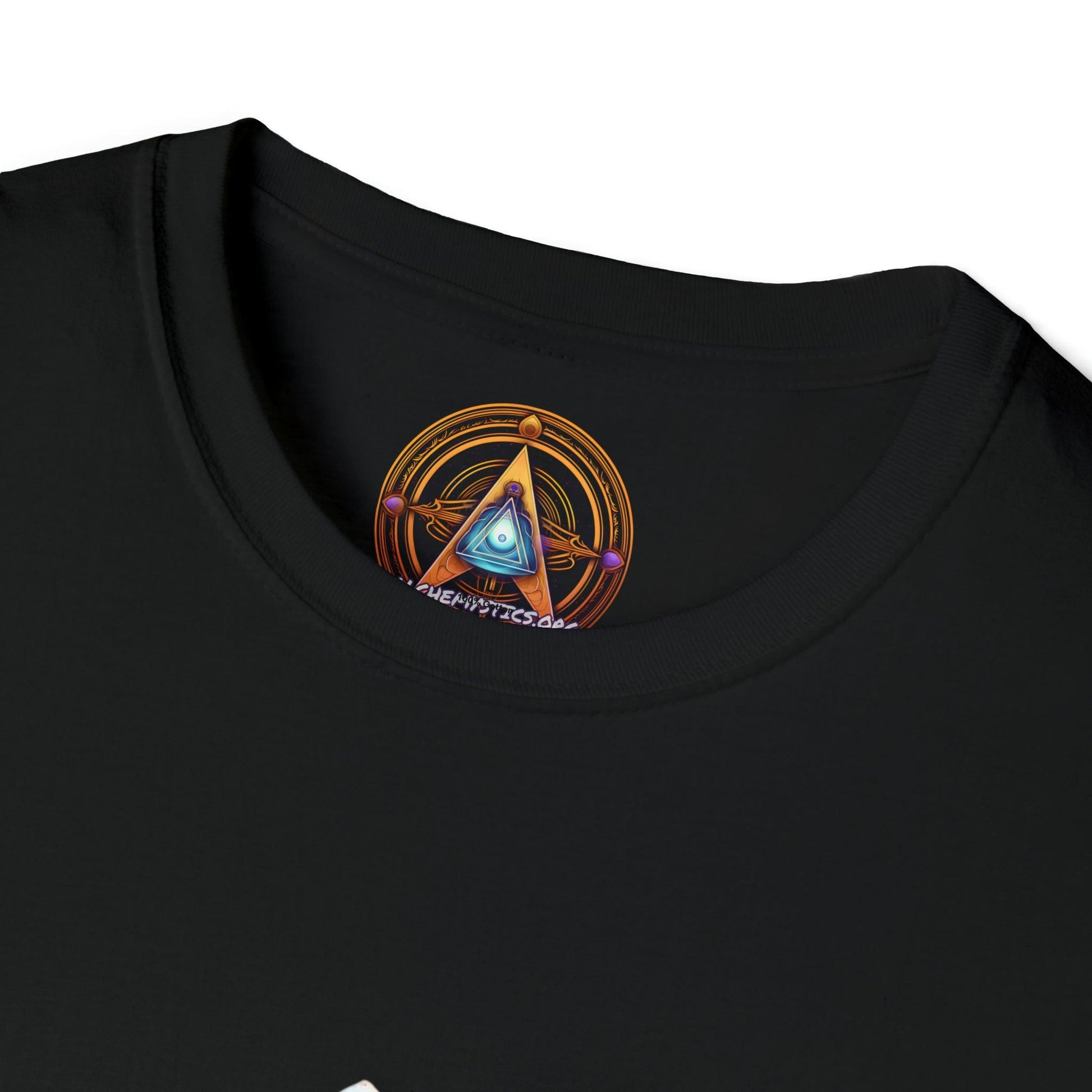 Meta Zen's Journey to the Eclipse at The Egyptian Pyramids - Visionary Psychedelic Ai Art Men's and Women's Unisex Soft Style T-Shirt for Festival and Street Wear - Alchemystics.org