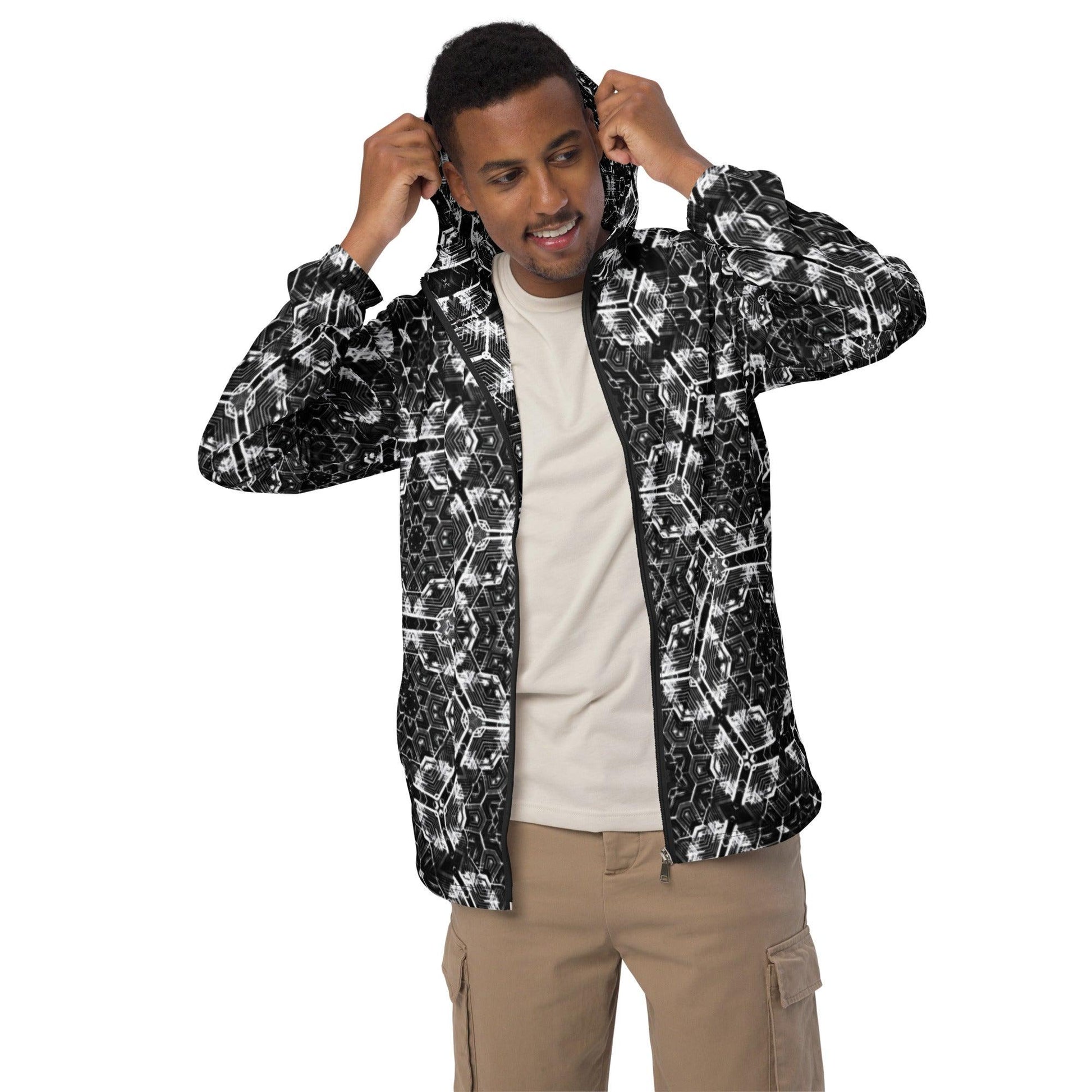 Morphing Sacred Geometry Hexagonal Windbreaker v1.0 by Meta Zen - Alchemystics.org
