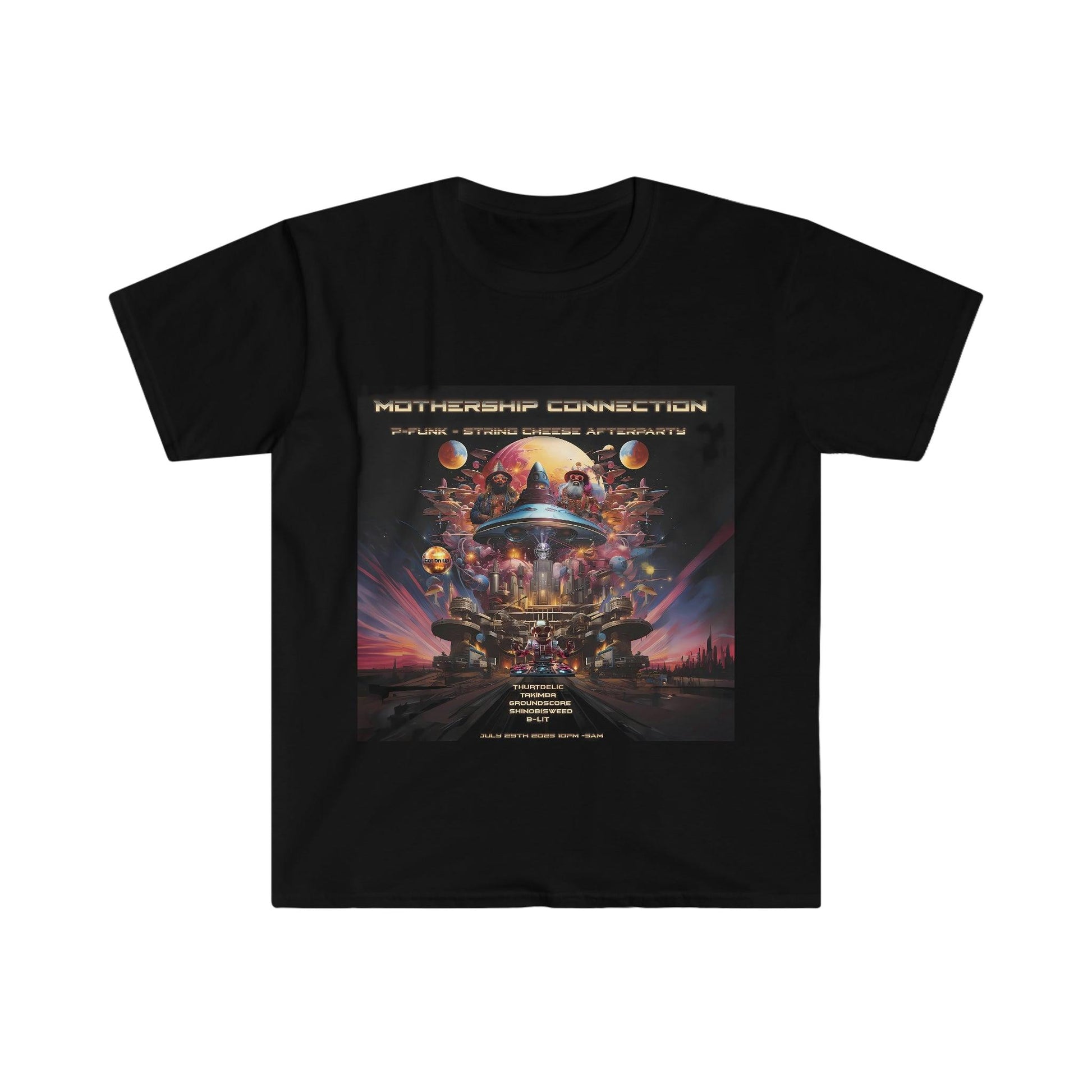 Mothership Connection Event Custom -Visionary Psychedelic Ai Art Men's and Women's Unisex Soft Style T-Shirt for Festival and Street Wear - Alchemystics.org