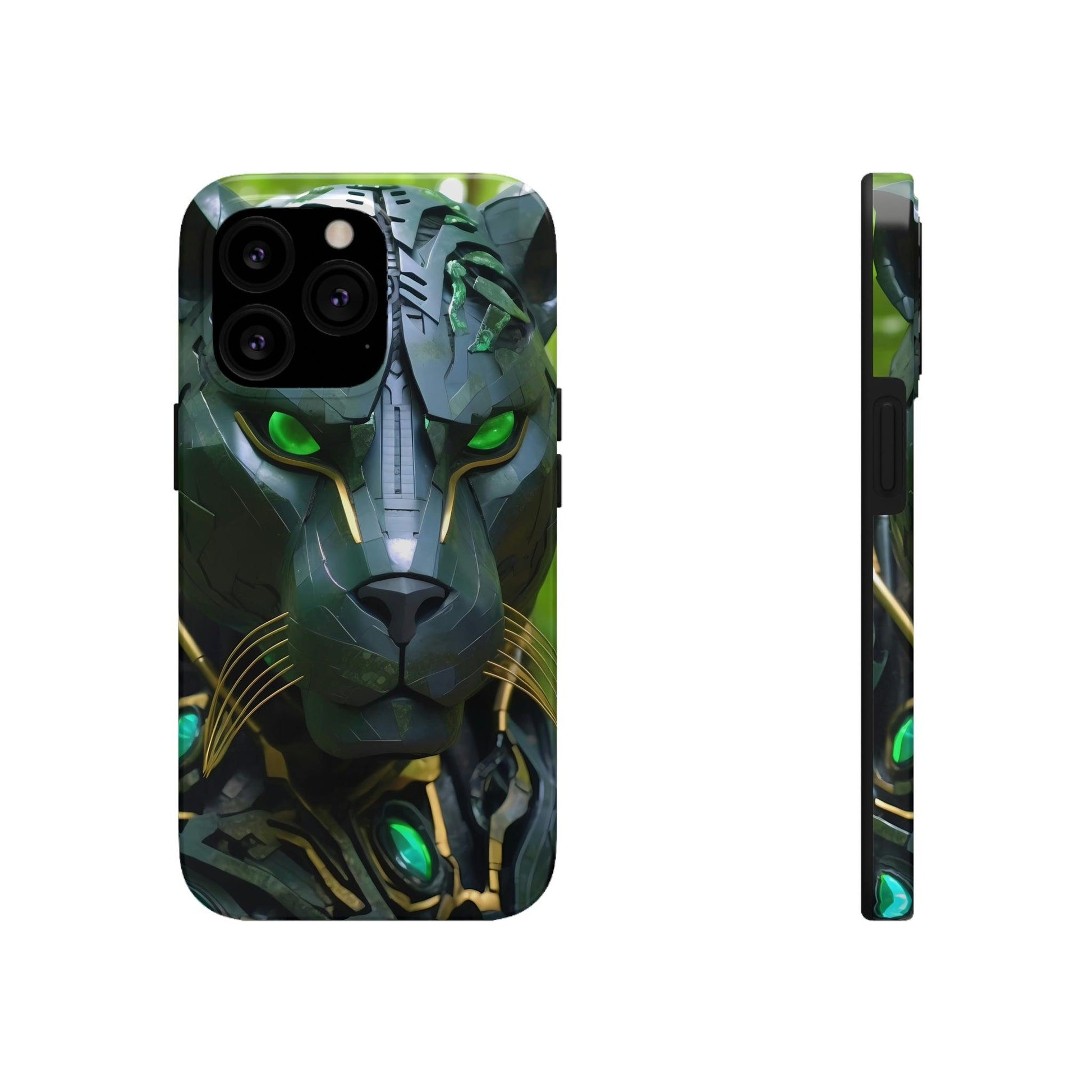 Obsidian Amazonian Black Panther Visionary Ai Art Phone Case - Tough, Unique, Custom Design by Alchemystics - Alchemystics.org