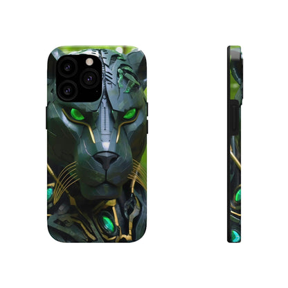 Obsidian Amazonian Black Panther Visionary Ai Art Phone Case - Tough, Unique, Custom Design by Alchemystics - Alchemystics.org