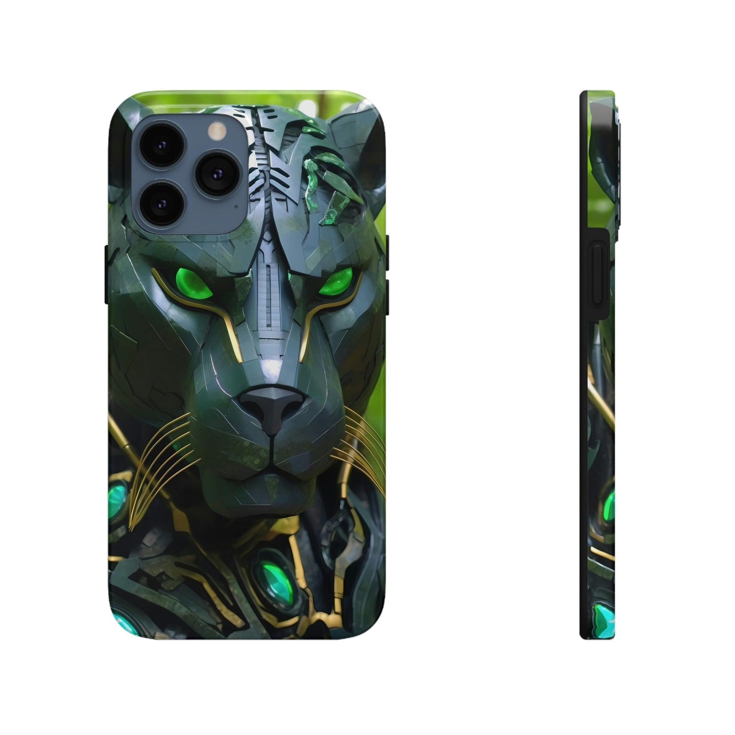 Obsidian Amazonian Black Panther Visionary Ai Art Phone Case - Tough, Unique, Custom Design by Alchemystics - Alchemystics.org