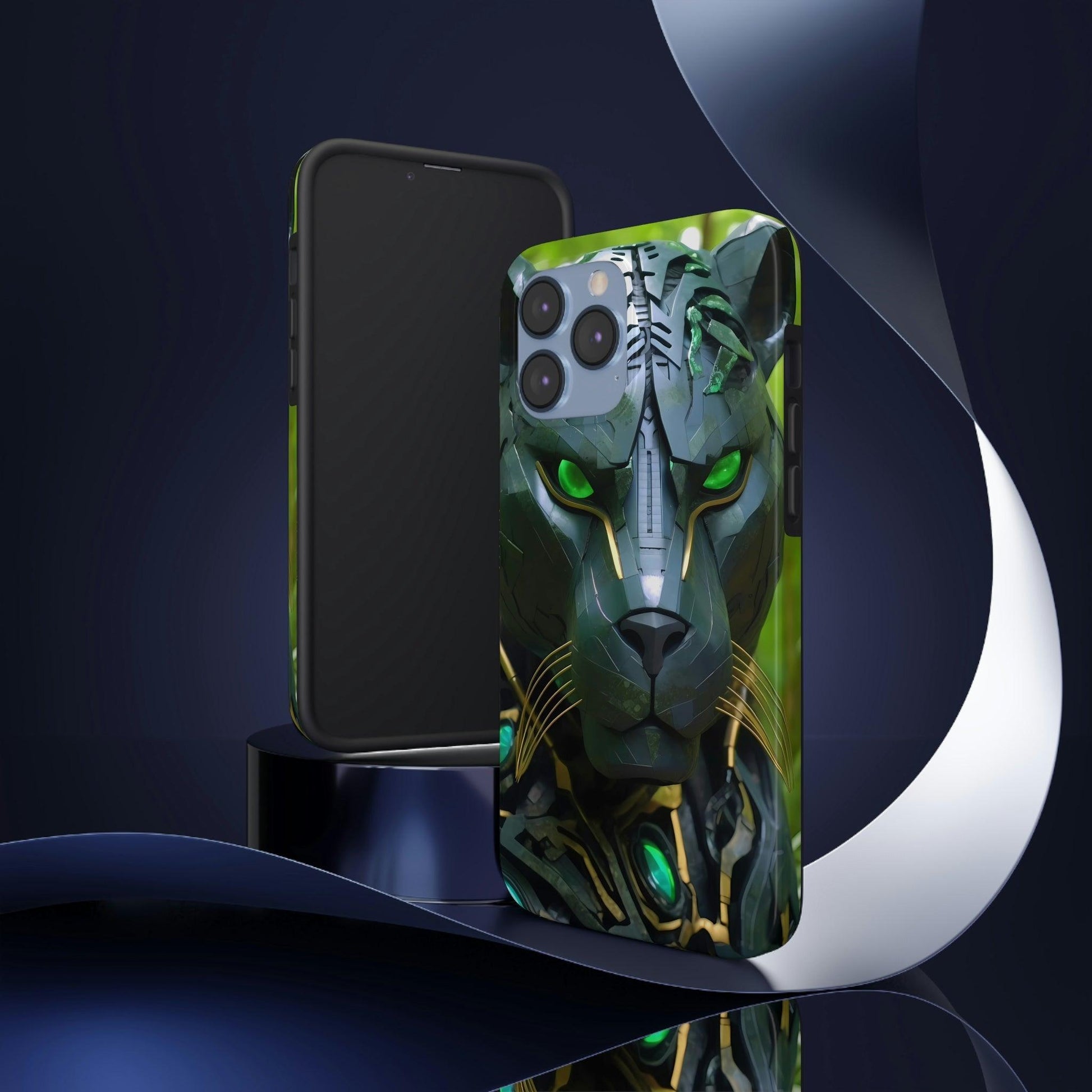 Obsidian Amazonian Black Panther Visionary Ai Art Phone Case - Tough, Unique, Custom Design by Alchemystics - Alchemystics.org