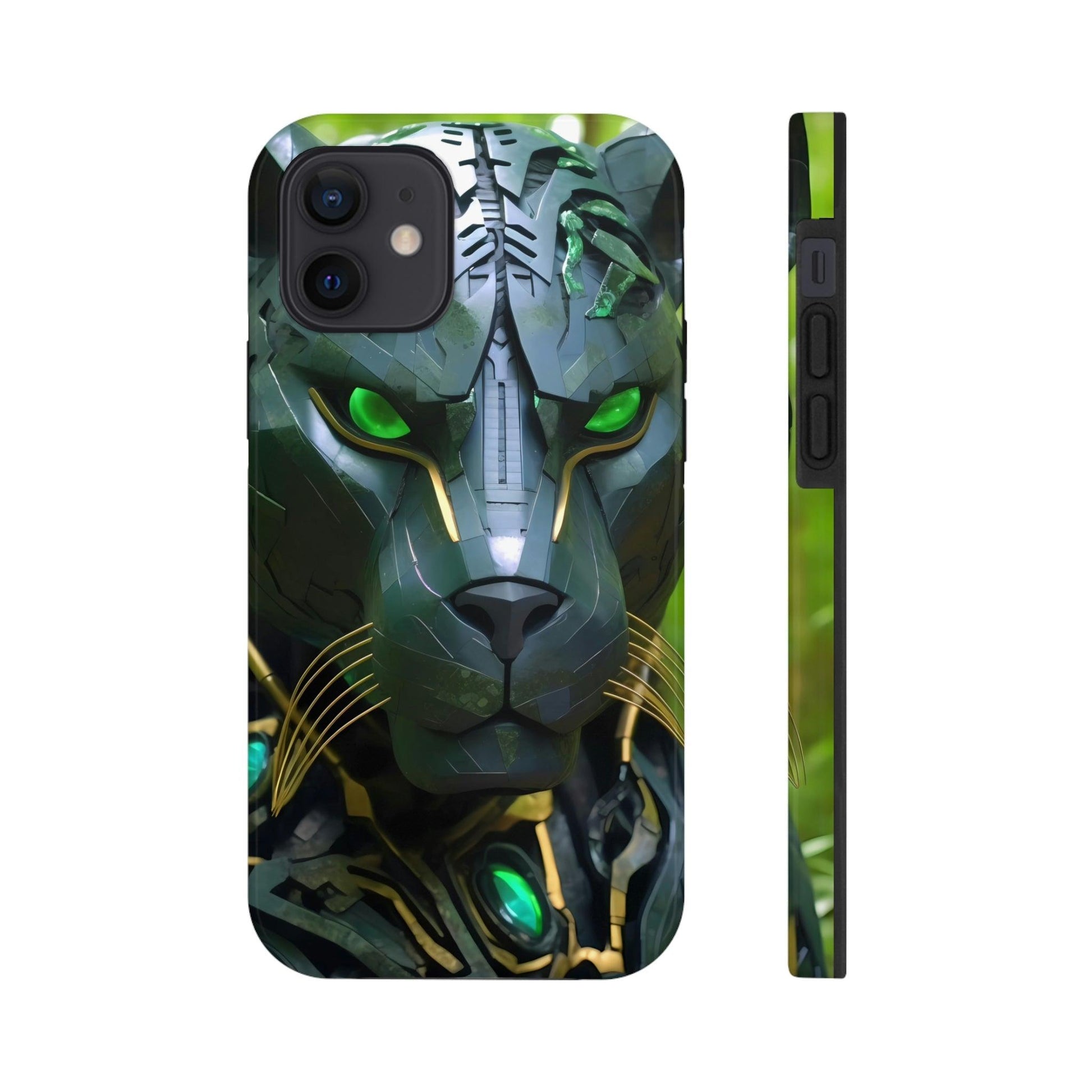 Obsidian Amazonian Black Panther Visionary Ai Art Phone Case - Tough, Unique, Custom Design by Alchemystics - Alchemystics.org