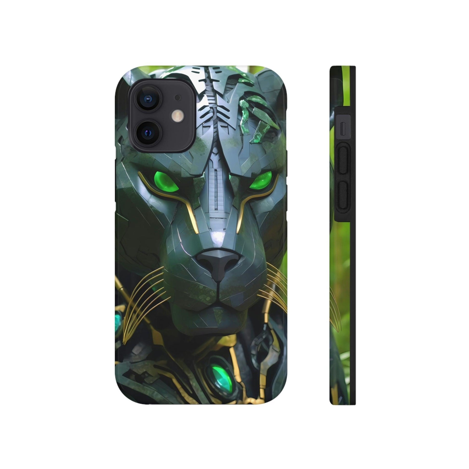 Obsidian Amazonian Black Panther Visionary Ai Art Phone Case - Tough, Unique, Custom Design by Alchemystics - Alchemystics.org