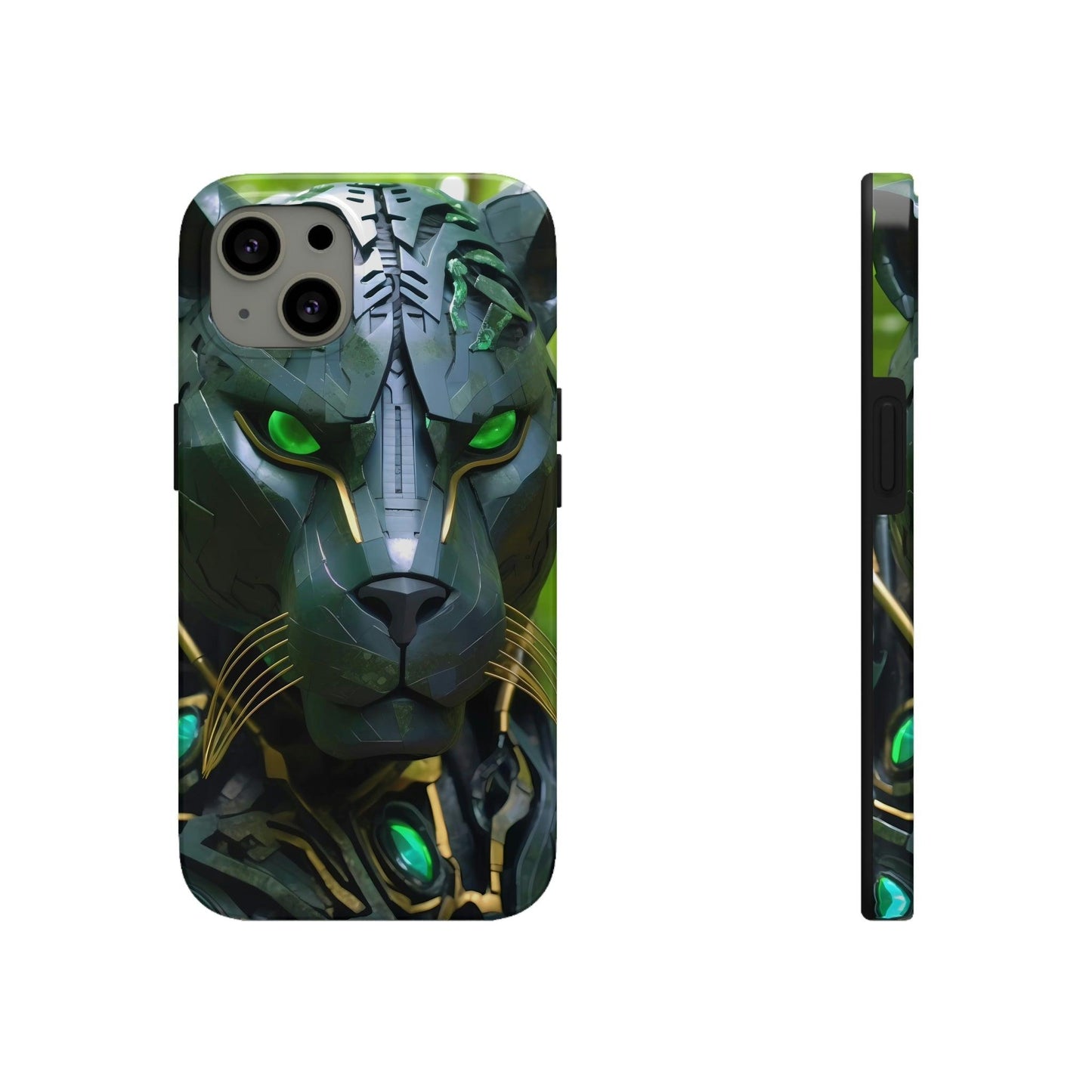 Obsidian Amazonian Black Panther Visionary Ai Art Phone Case - Tough, Unique, Custom Design by Alchemystics - Alchemystics.org