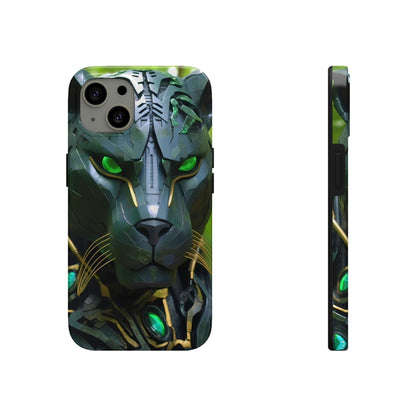 Obsidian Amazonian Black Panther Visionary Ai Art Phone Case - Tough, Unique, Custom Design by Alchemystics - Alchemystics.org
