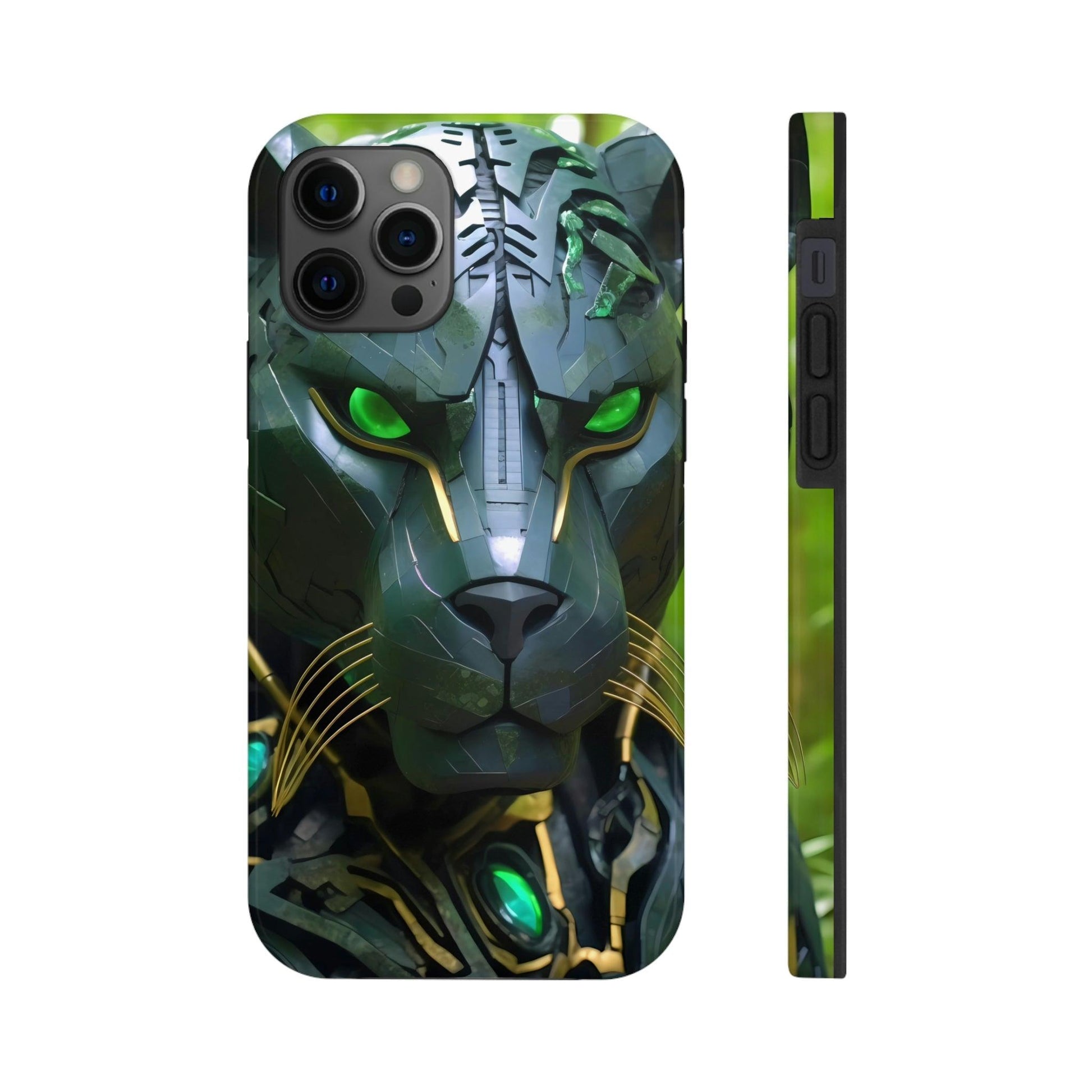 Obsidian Amazonian Black Panther Visionary Ai Art Phone Case - Tough, Unique, Custom Design by Alchemystics - Alchemystics.org