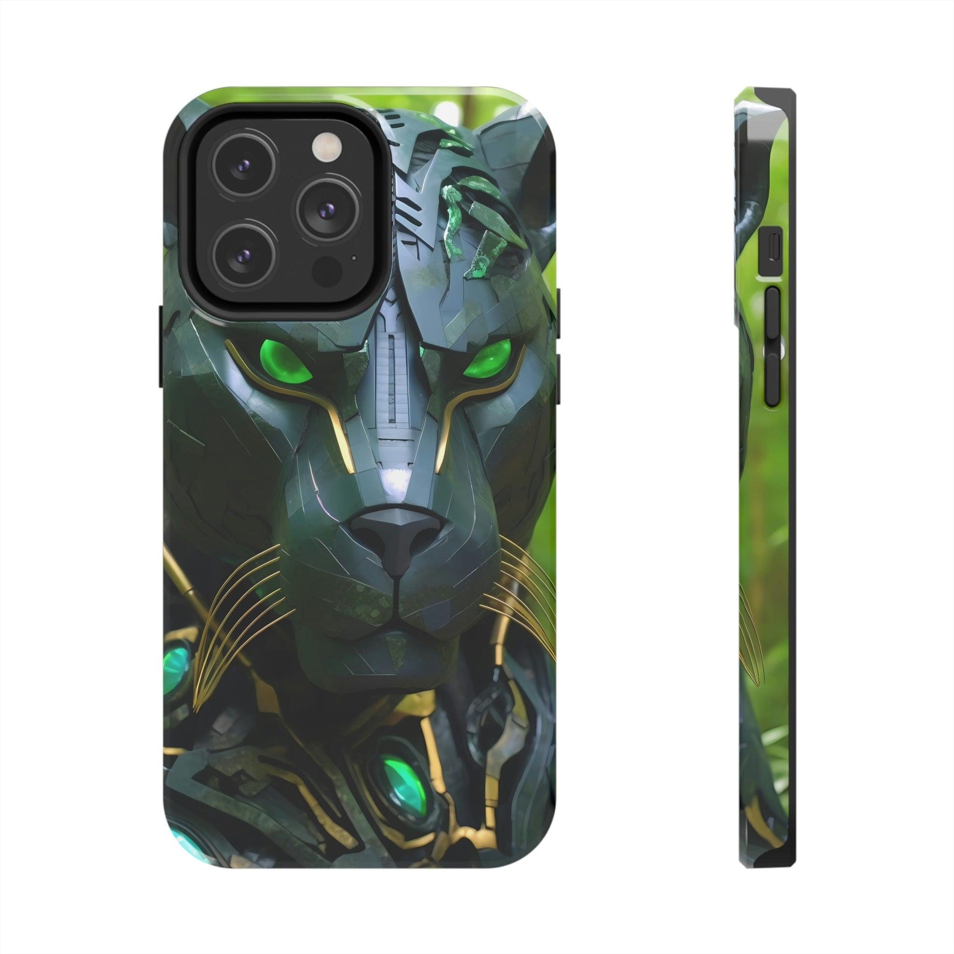 Obsidian Amazonian Black Panther Visionary Ai Art Phone Case - Tough, Unique, Custom Design by Alchemystics - Alchemystics.org