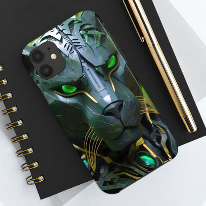 Obsidian Amazonian Black Panther Visionary Ai Art Phone Case - Tough, Unique, Custom Design by Alchemystics - Alchemystics.org