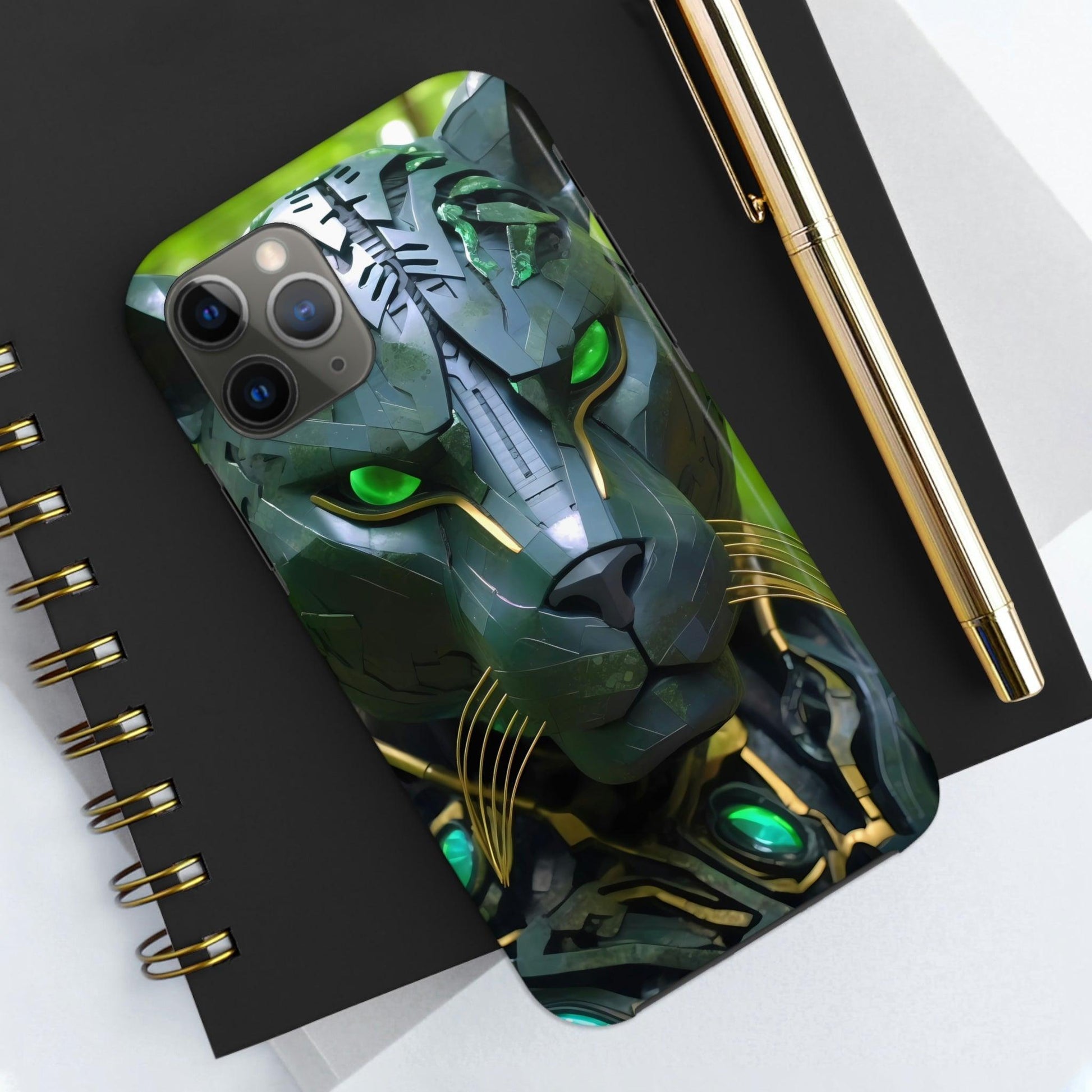 Obsidian Amazonian Black Panther Visionary Ai Art Phone Case - Tough, Unique, Custom Design by Alchemystics - Alchemystics.org