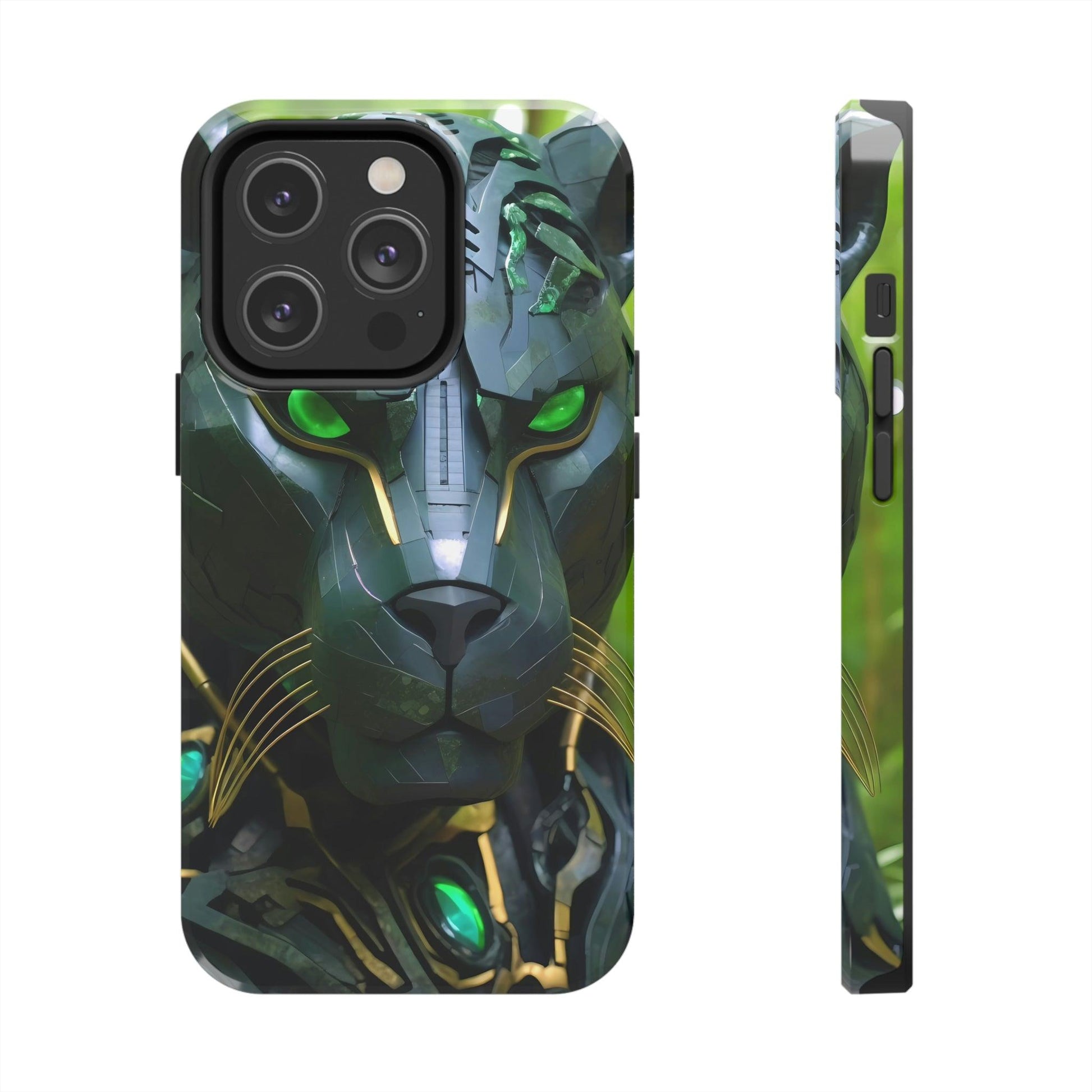 Obsidian Amazonian Black Panther Visionary Ai Art Phone Case - Tough, Unique, Custom Design by Alchemystics - Alchemystics.org