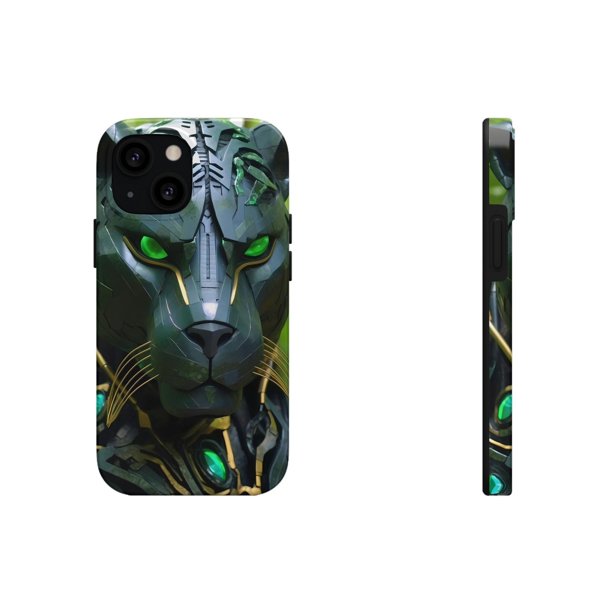 Obsidian Amazonian Black Panther Visionary Ai Art Phone Case - Tough, Unique, Custom Design by Alchemystics - Alchemystics.org