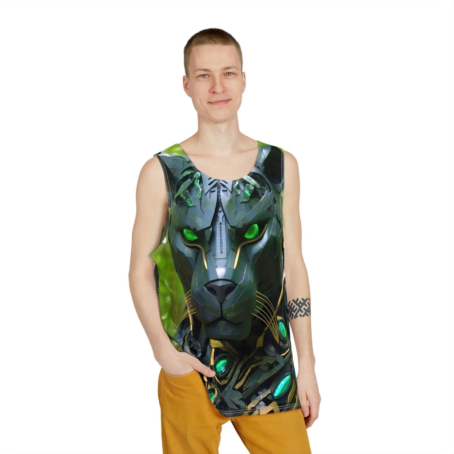 Obsidian Black Panther Custom Sublimation Print All-Over Design Tank Top - Stylish Comfort for Gym and Streetwear - Alchemystics.org