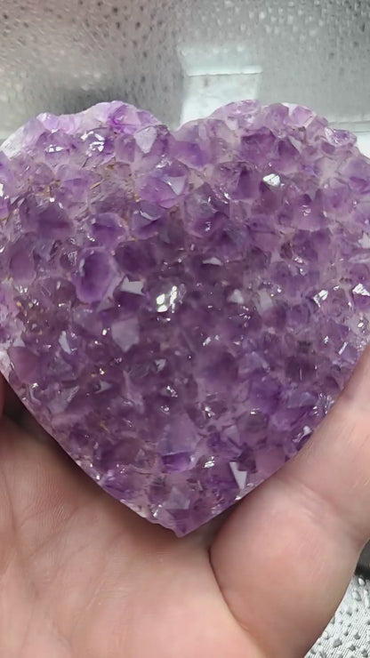 Amethyst Drusy Heart 1 : A Unique and Artistic Home Deco or Meditation Crystal Piece