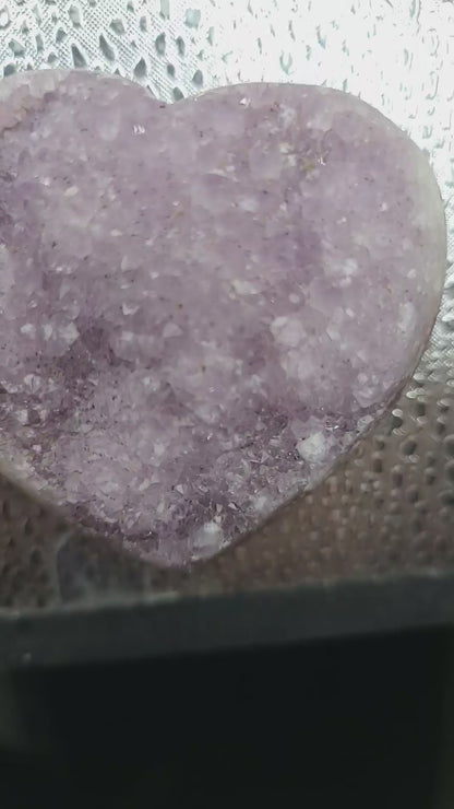 Amethyst Drusy Heart 3 :  A one of a kind crystal scultpure