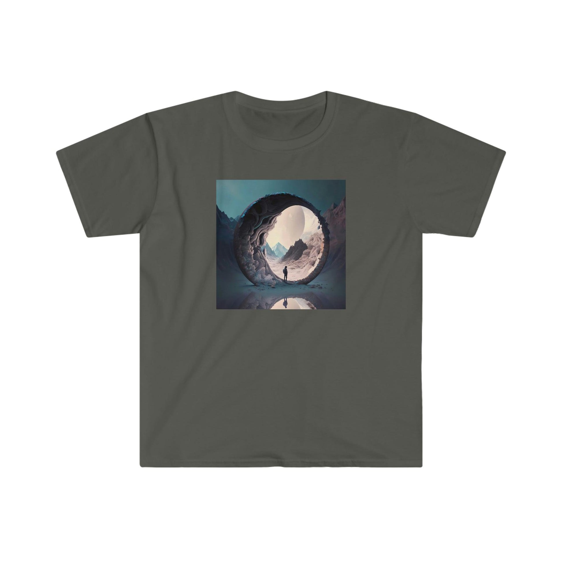 Psychedelic Ai Art Men's and Women's Unisex Soft Style T-Shirt for Festival and Street Wear Worlds v1.1 - Alchemystics.org