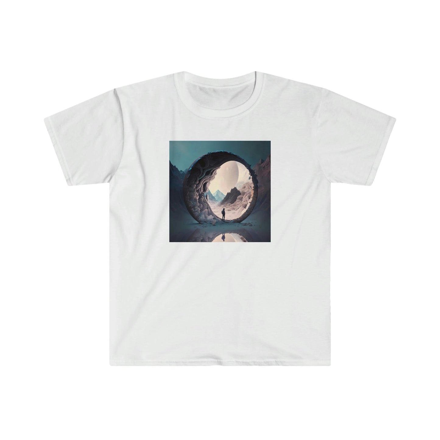 Psychedelic Ai Art Men's and Women's Unisex Soft Style T-Shirt for Festival and Street Wear Worlds v1.1 - Alchemystics.org