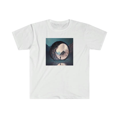 Psychedelic Ai Art Men's and Women's Unisex Soft Style T-Shirt for Festival and Street Wear Worlds v1.1 - Alchemystics.org