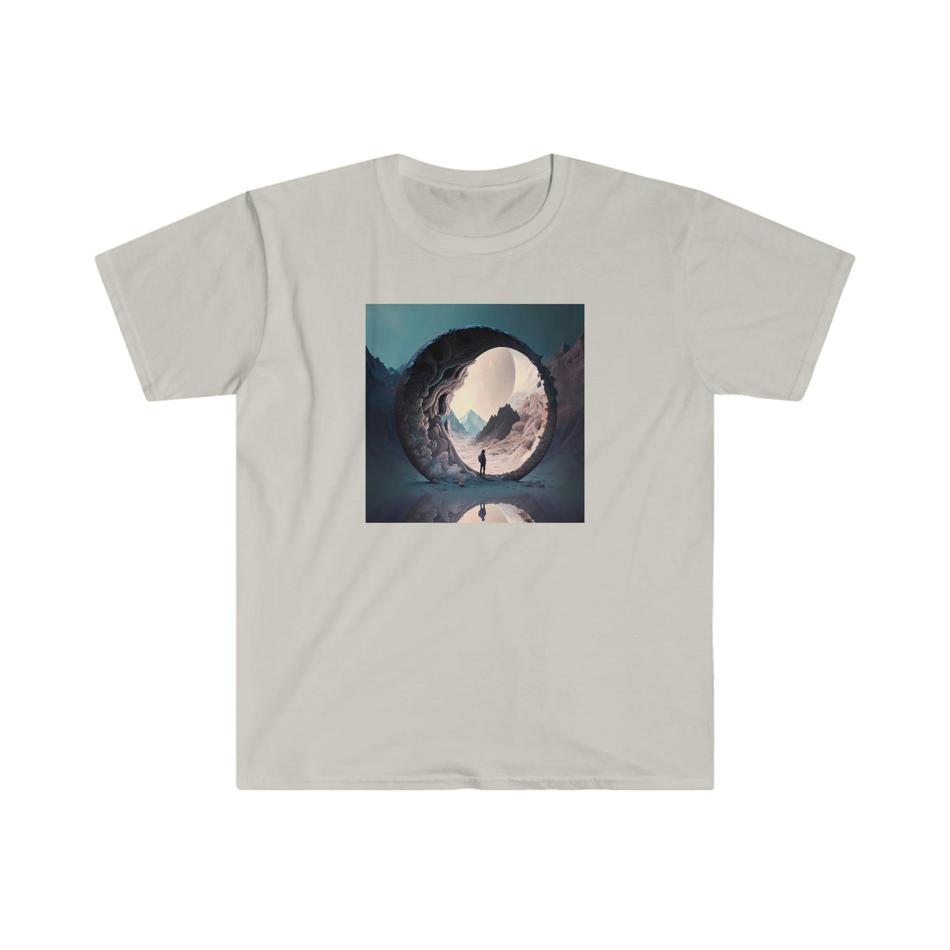 Psychedelic Ai Art Men's and Women's Unisex Soft Style T-Shirt for Festival and Street Wear Worlds v1.1 - Alchemystics.org