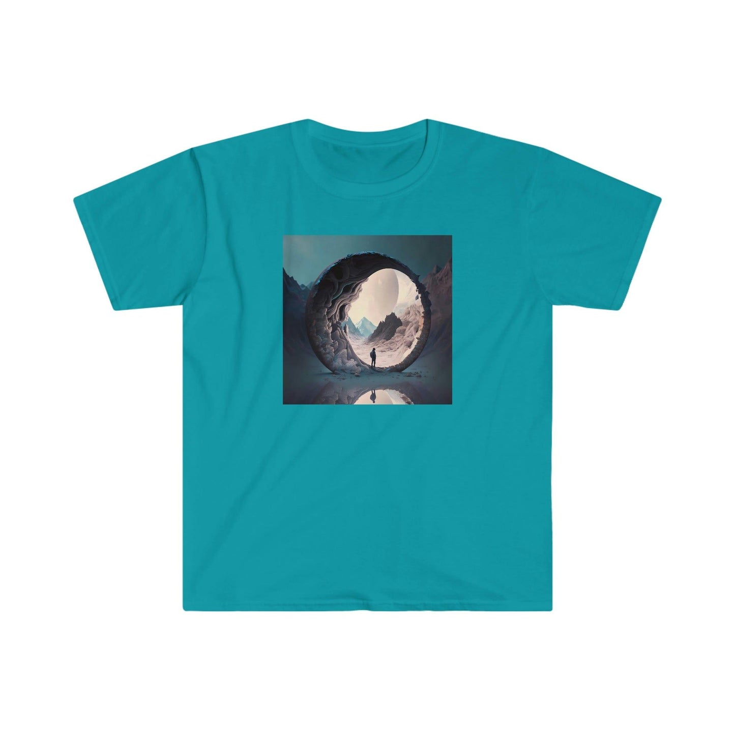 Psychedelic Ai Art Men's and Women's Unisex Soft Style T-Shirt for Festival and Street Wear Worlds v1.1 - Alchemystics.org