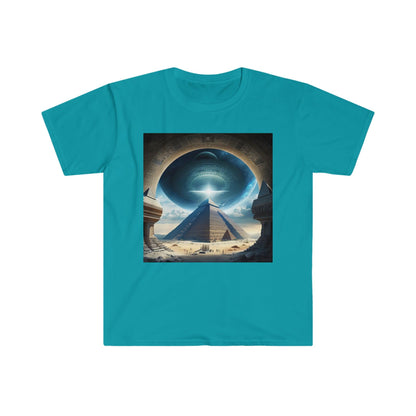 Psychedelic Ai Art Men's and Women's Unisex T-Shirt for Festival and Street Wear Pyramids v5.1 - Alchemystics.org