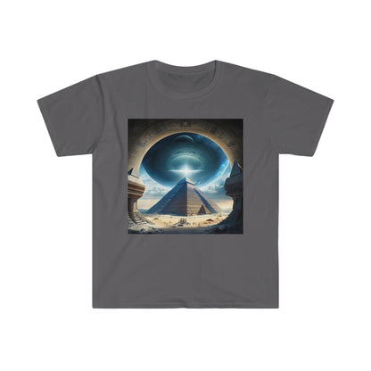 Psychedelic Ai Art Men's and Women's Unisex T-Shirt for Festival and Street Wear Pyramids v5.1 - Alchemystics.org