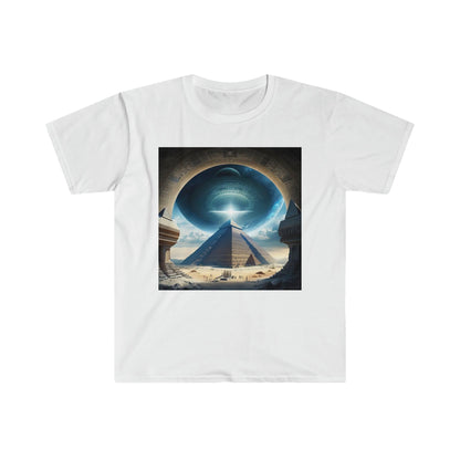 Psychedelic Ai Art Men's and Women's Unisex T-Shirt for Festival and Street Wear Pyramids v5.1 - Alchemystics.org