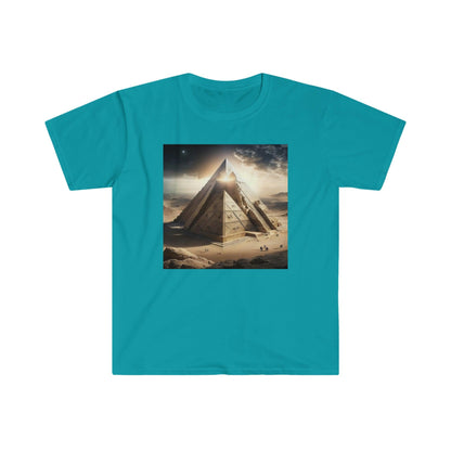 Pyramid Eclipse UFO Men's and Women's Unisex T-Shirt for Festival and Street Wear AI Digital Art v4.0 - Alchemystics.org