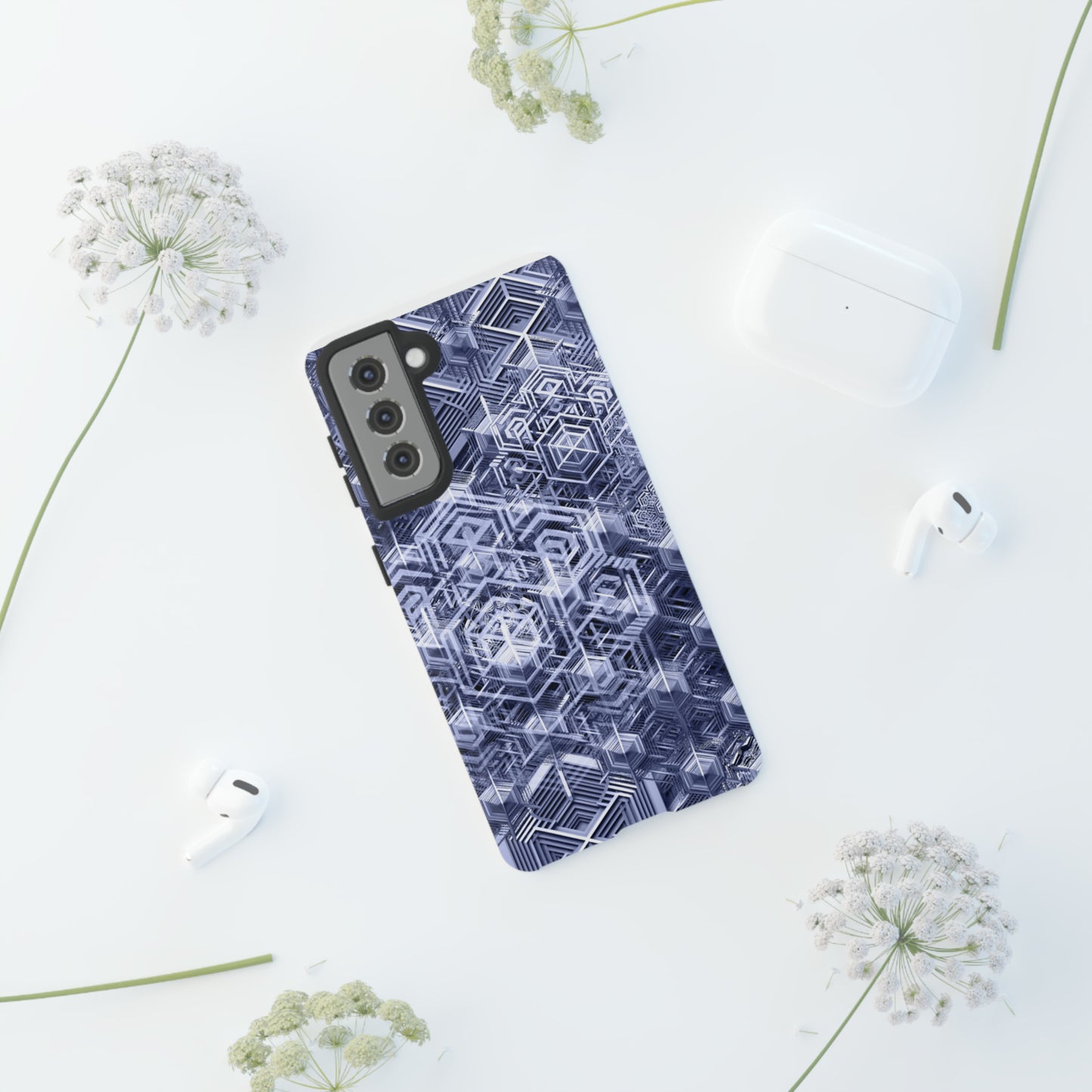 Sacred Geometry Hexagon Honeycomb Psychedelic AI Phone Case - Alchemystics.org