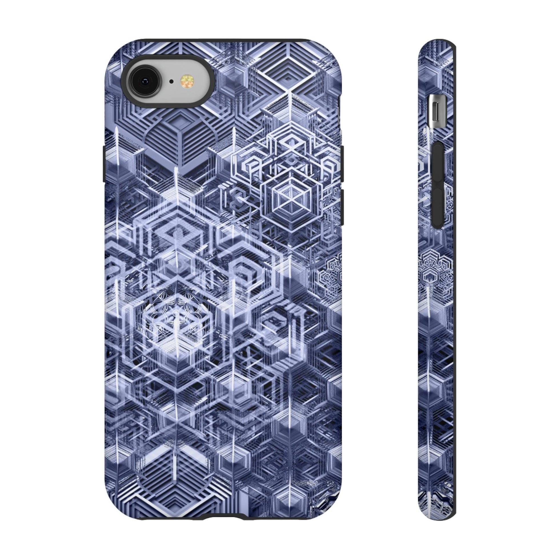 Sacred Geometry Hexagon Honeycomb Psychedelic AI Phone Case - Alchemystics.org