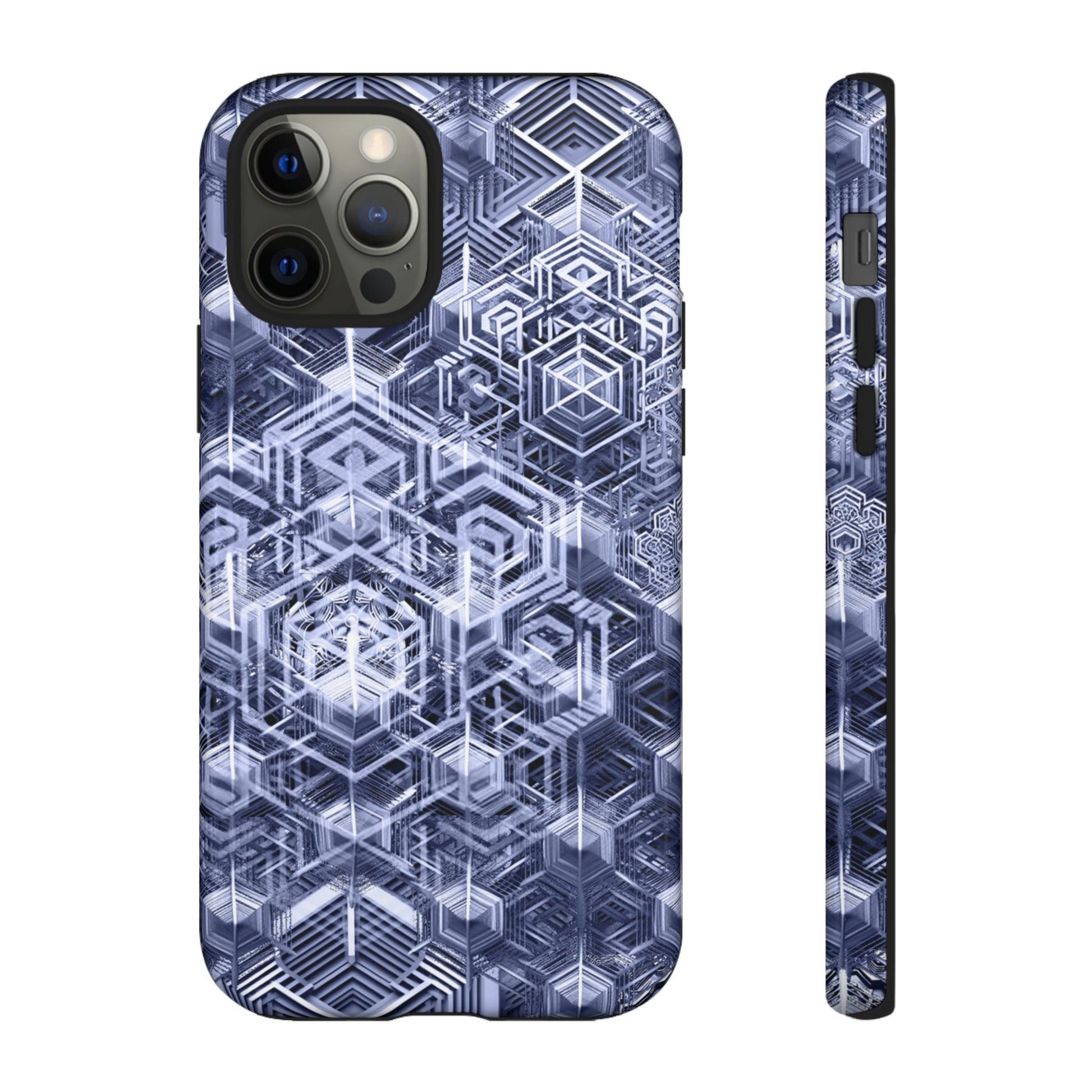 Sacred Geometry Hexagon Honeycomb Psychedelic AI Phone Case - Alchemystics.org