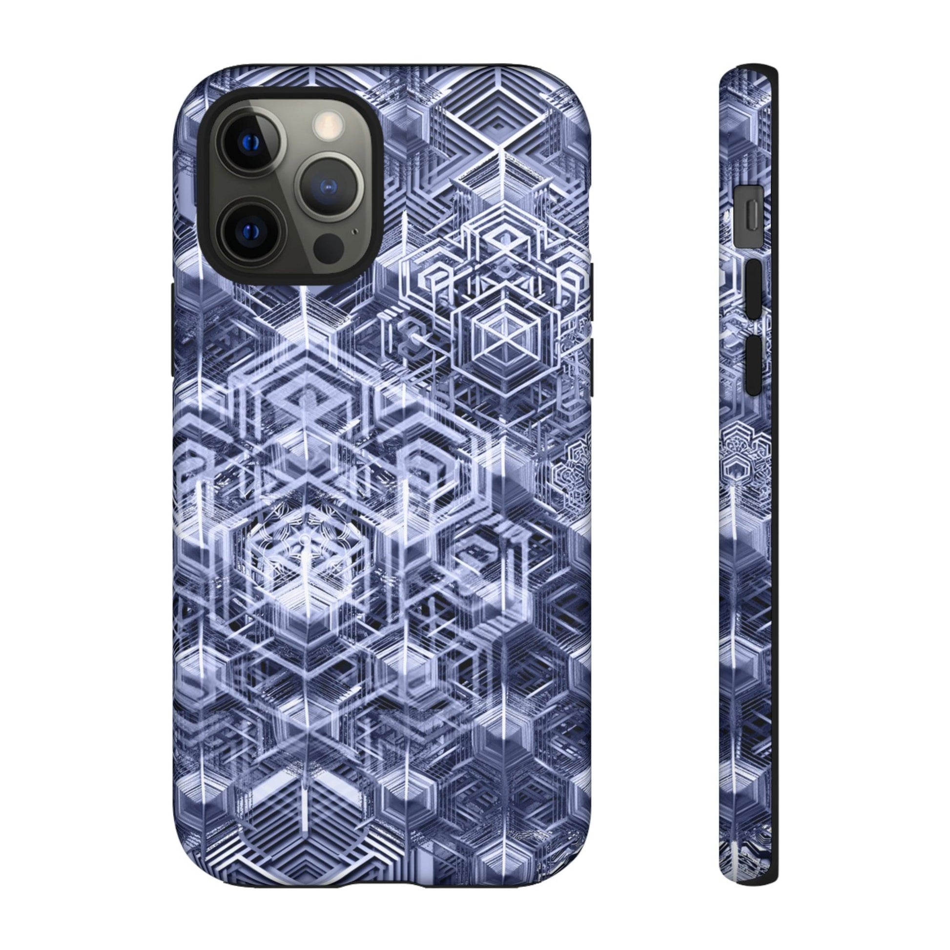 Sacred Geometry Hexagon Honeycomb Psychedelic AI Phone Case - Alchemystics.org