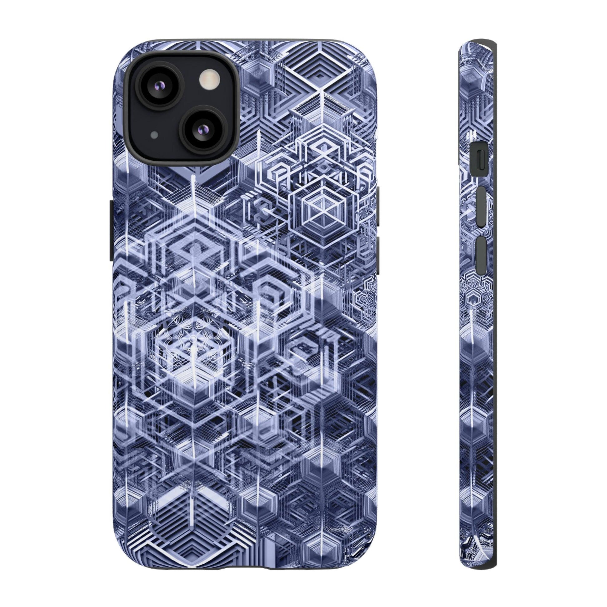 Sacred Geometry Hexagon Honeycomb Psychedelic AI Phone Case - Alchemystics.org