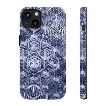 Sacred Geometry Hexagon Honeycomb Psychedelic AI Phone Case - Alchemystics.org