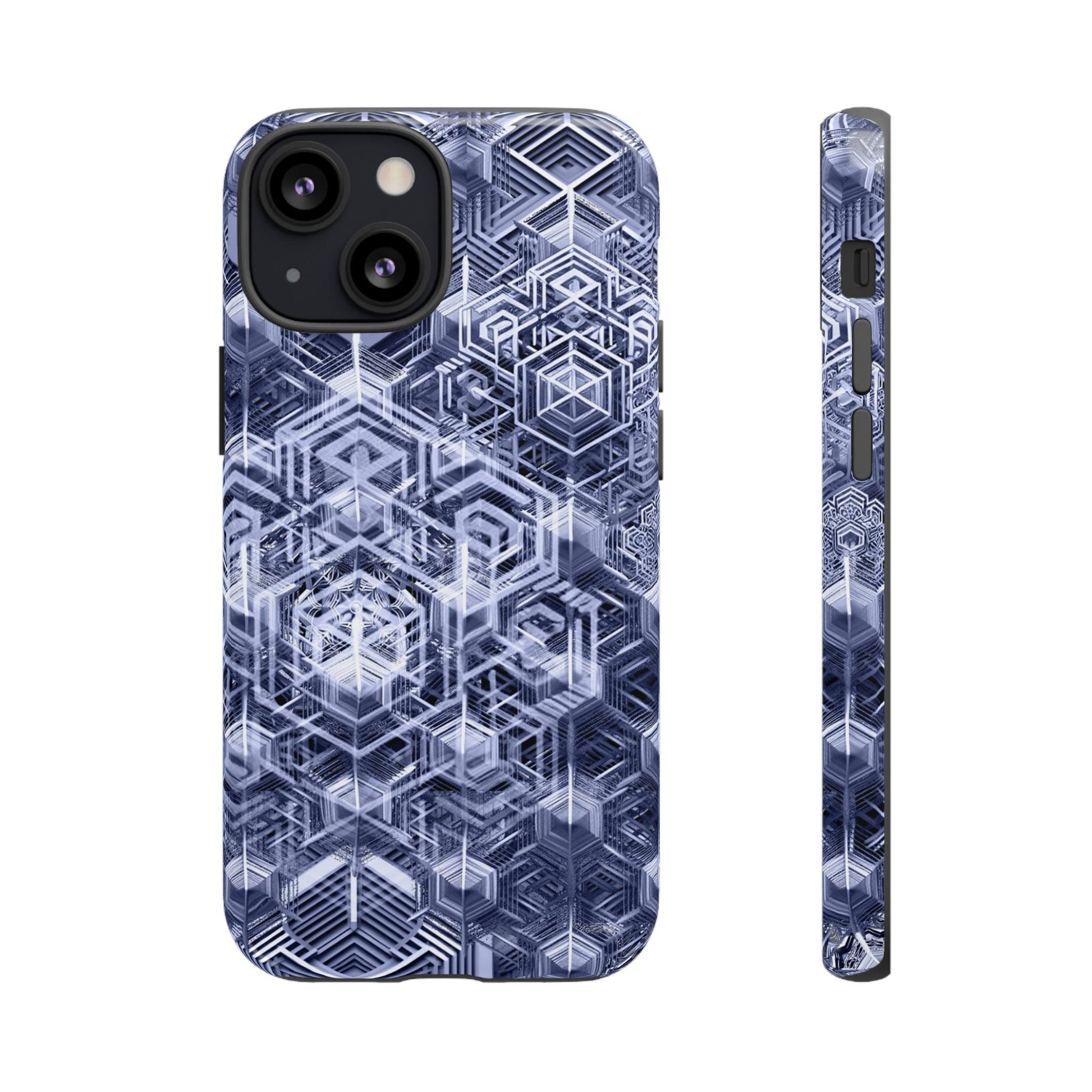 Sacred Geometry Hexagon Honeycomb Psychedelic AI Phone Case - Alchemystics.org