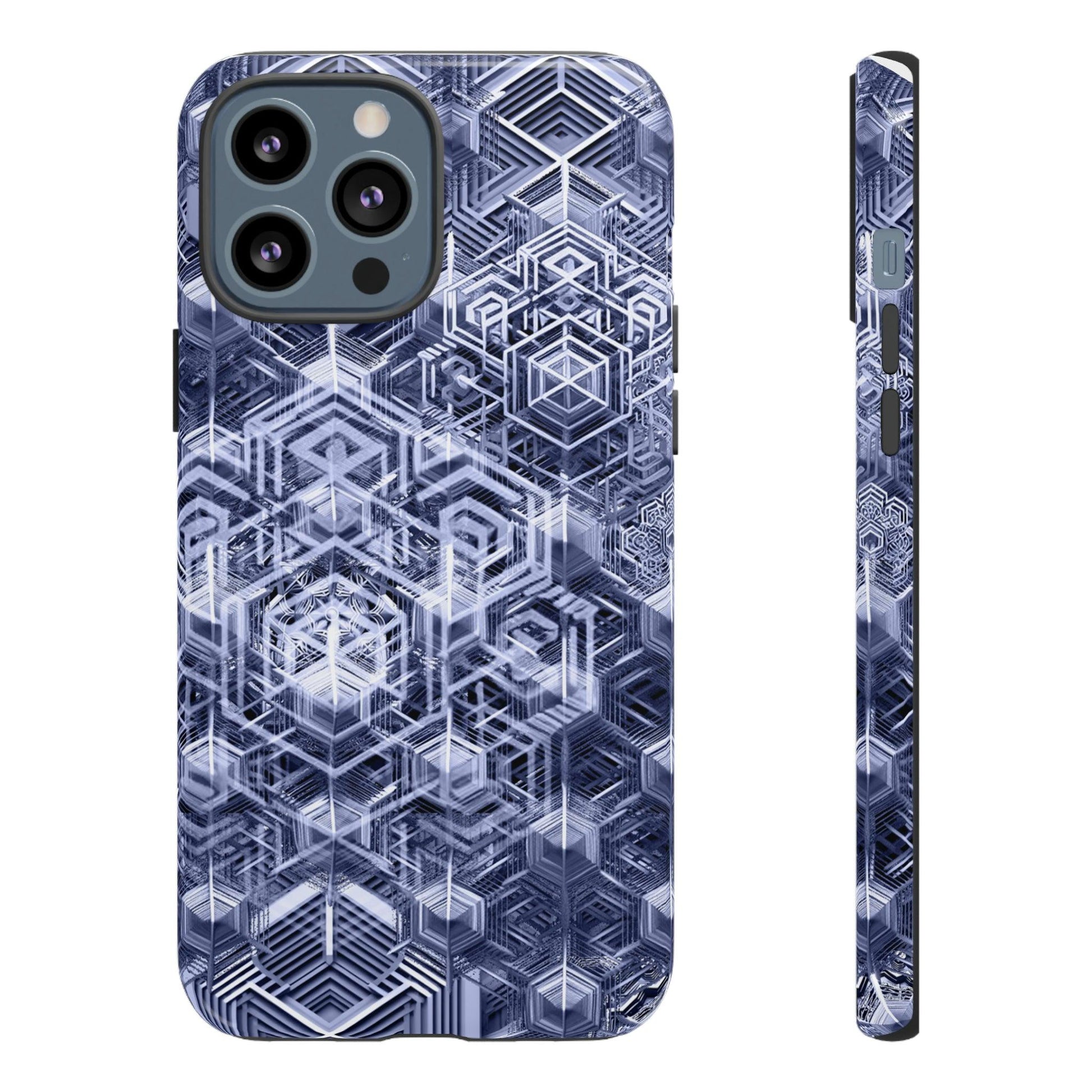 Sacred Geometry Hexagon Honeycomb Psychedelic AI Phone Case - Alchemystics.org