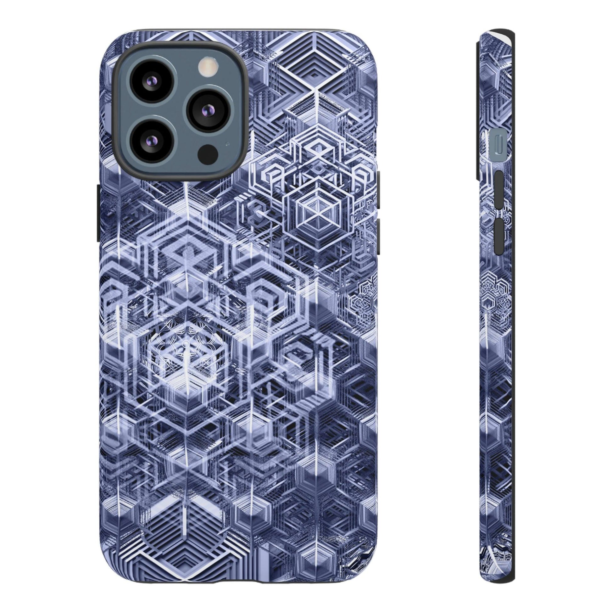 Sacred Geometry Hexagon Honeycomb Psychedelic AI Phone Case - Alchemystics.org