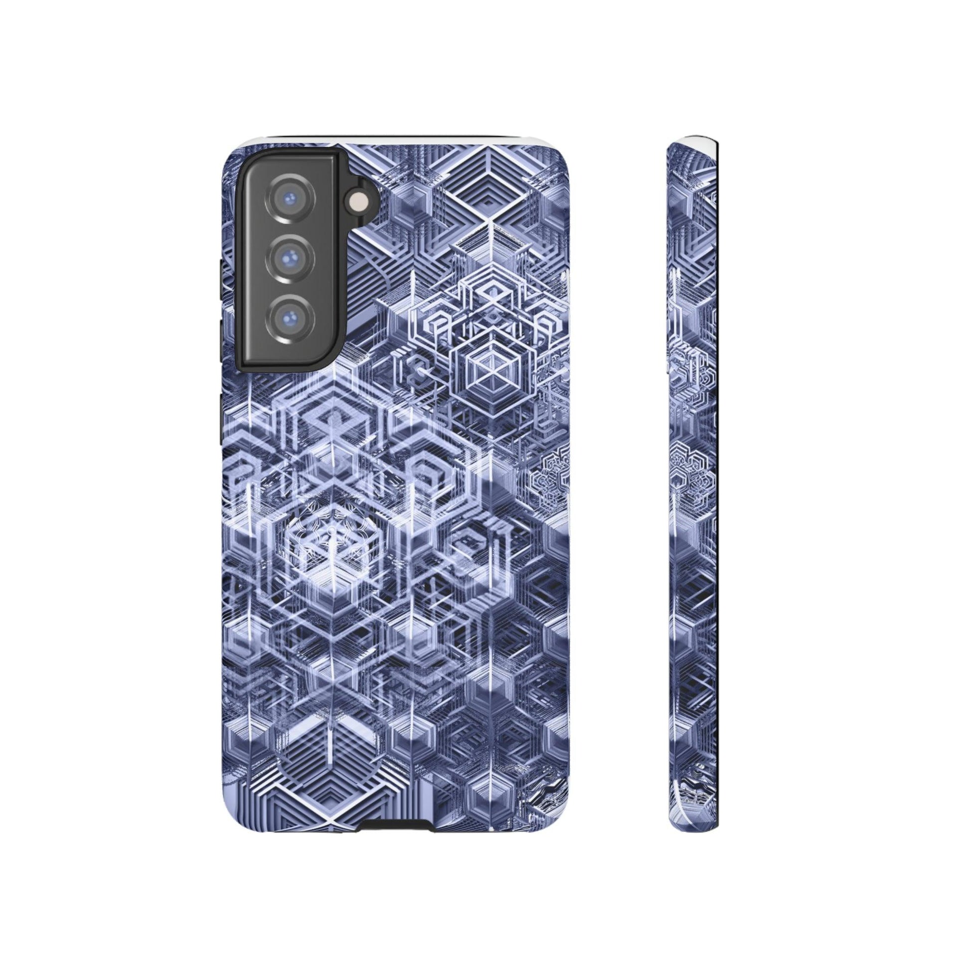 Sacred Geometry Hexagon Honeycomb Psychedelic AI Phone Case - Alchemystics.org
