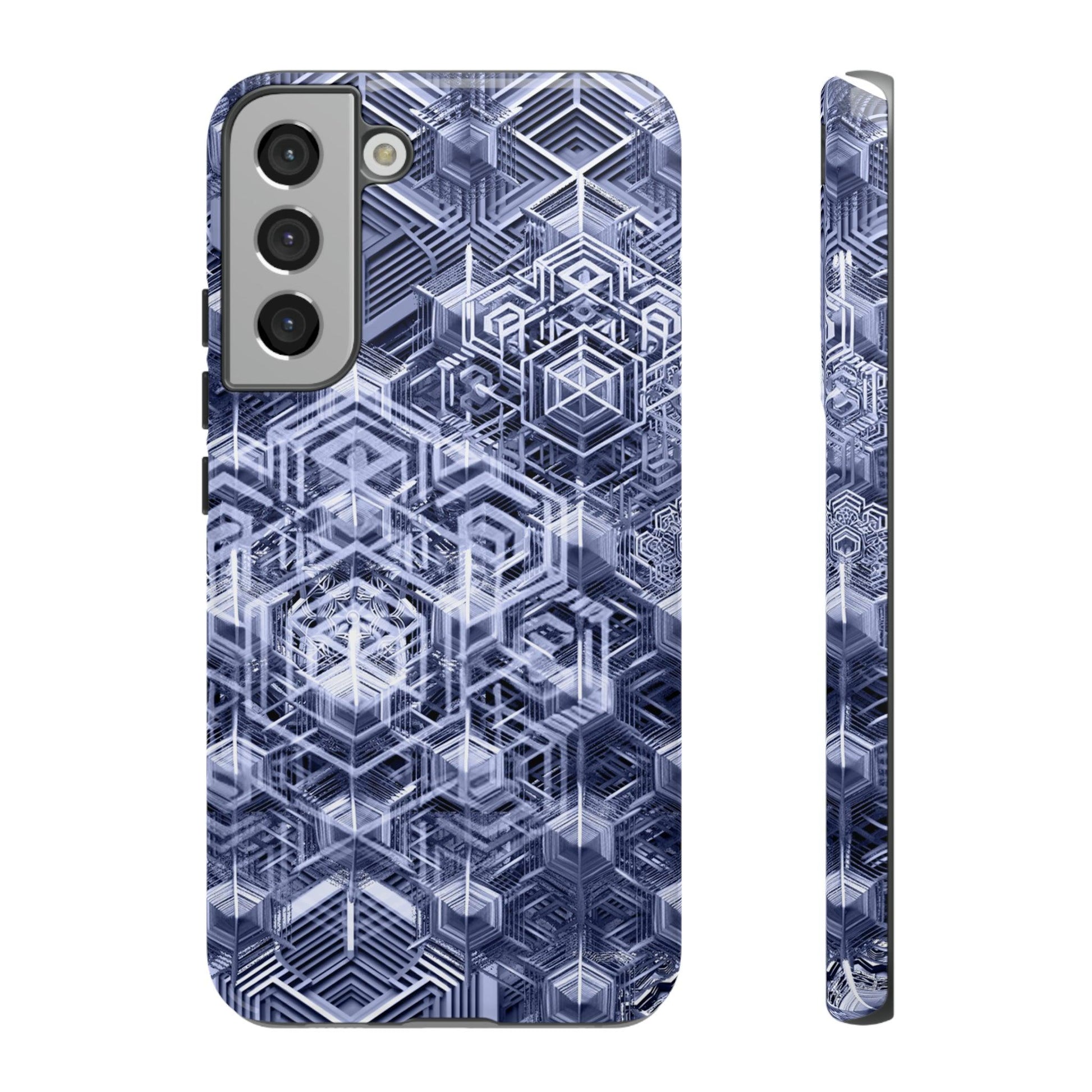 Sacred Geometry Hexagon Honeycomb Psychedelic AI Phone Case - Alchemystics.org