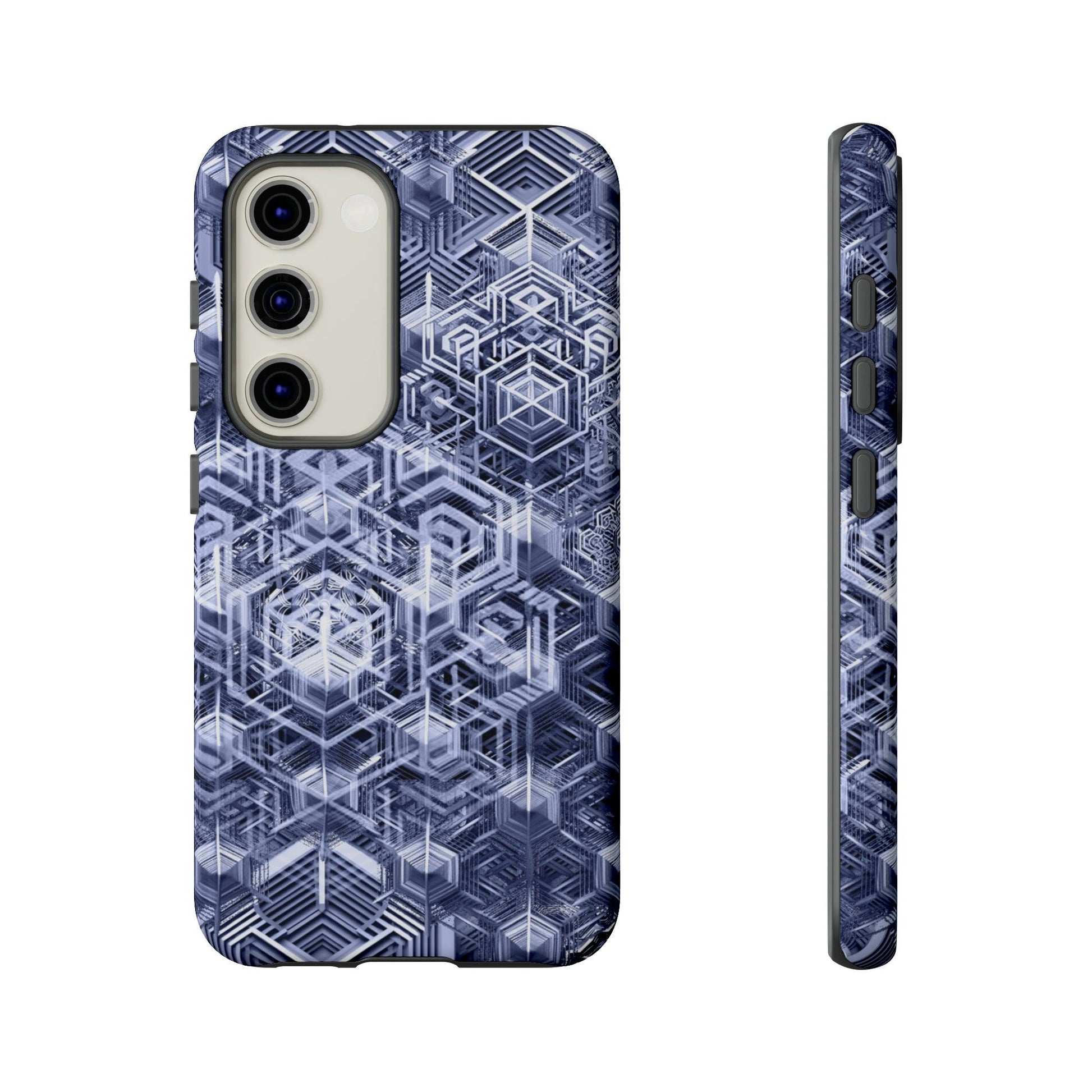 Sacred Geometry Hexagon Honeycomb Psychedelic AI Phone Case - Alchemystics.org
