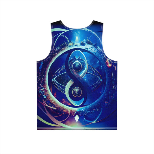 Sacred Geometry Infinity Blue Tank Top Shirt Custom Sublimation Print All-Over Design Tank Top - Stylish Comfort for Gym and Streetwear - Alchemystics.org