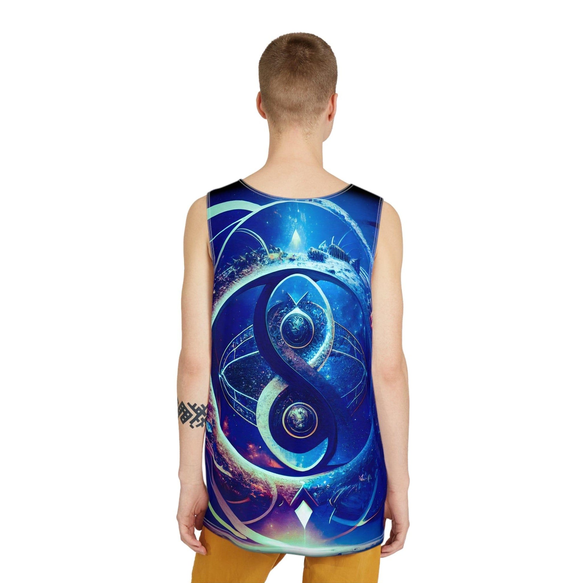 Sacred Geometry Infinity Blue Tank Top Shirt Custom Sublimation Print All-Over Design Tank Top - Stylish Comfort for Gym and Streetwear - Alchemystics.org