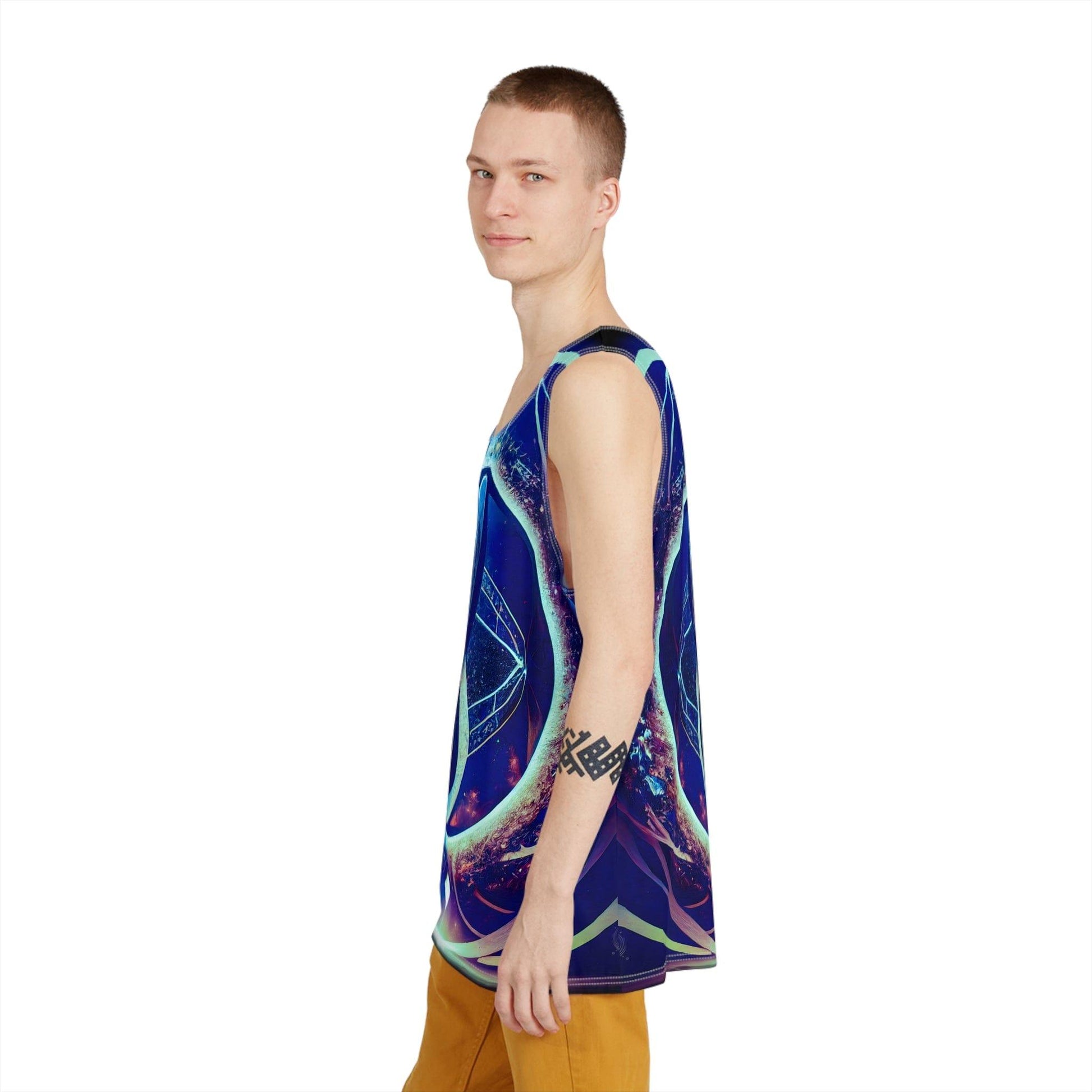 Sacred Geometry Infinity Blue Tank Top Shirt Custom Sublimation Print All-Over Design Tank Top - Stylish Comfort for Gym and Streetwear - Alchemystics.org