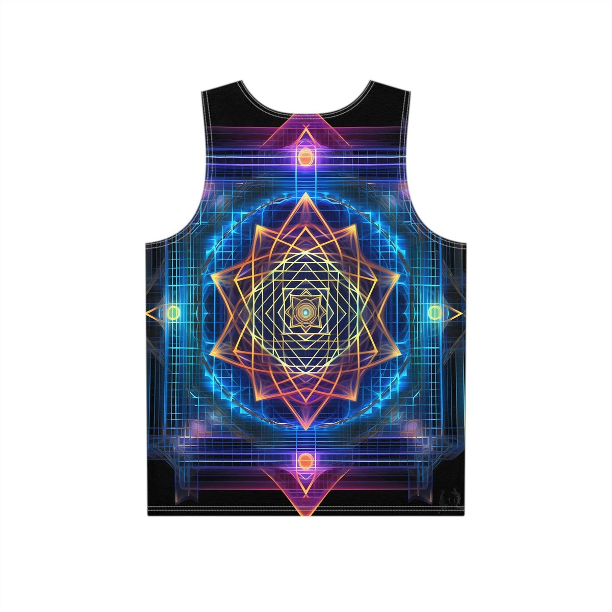 Sri Yantra 3D Sacred Geometry Octane Colorful Symmetrical Sublimation Tank Top for Him - Stylish Comfort for Festival Street Activewear and More - Art of Meta Zen