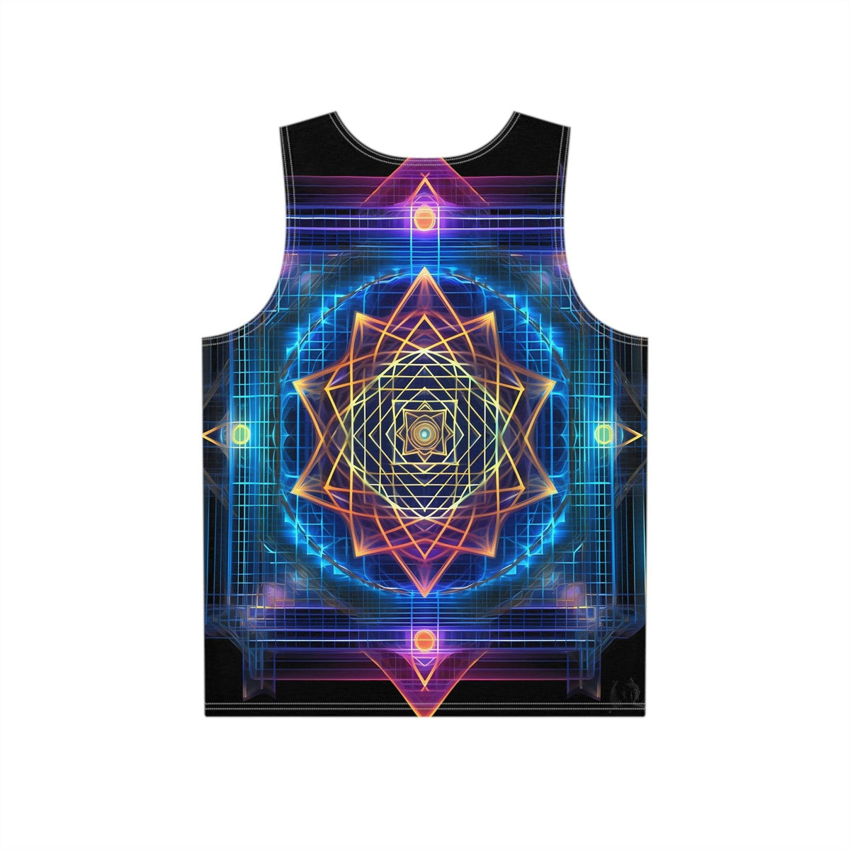 Sri Yantra 3D Sacred Geometry Octane Colorful Symmetrical Sublimation Tank Top for Him - Stylish Comfort for Festival Street Activewear and More - Art of Meta Zen