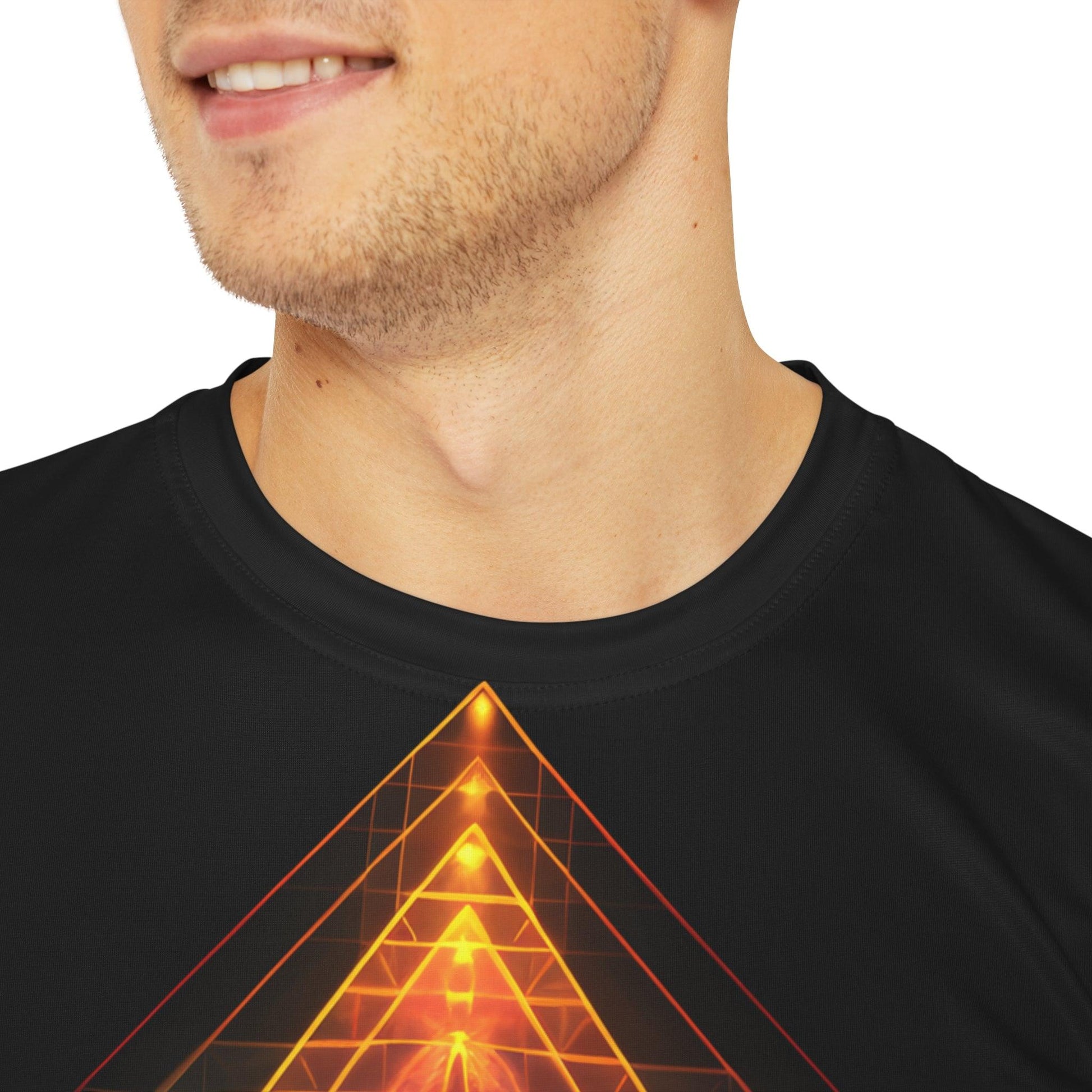 Sri Yantra 3D v2 Sacred Geometry Octane Colorful Symmetrical Sublimation - All Over Print (AOP) - Digital AI Art T-Shirt for Street or Festival Wear - Alchemystics.org