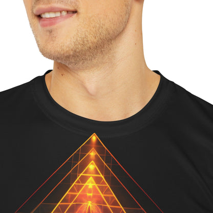 Sri Yantra 3D v2 Sacred Geometry Octane Colorful Symmetrical Sublimation - All Over Print (AOP) - Digital AI Art T-Shirt for Street or Festival Wear - Alchemystics.org