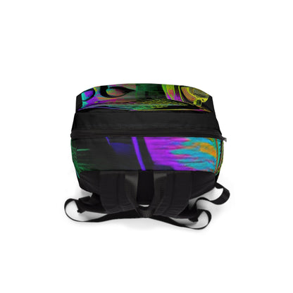 Subtle Smiling Buddha with Headphones Meta Zen Music Tribal Fusion Backpack Unisex Classic Backpack - Alchemystics.org