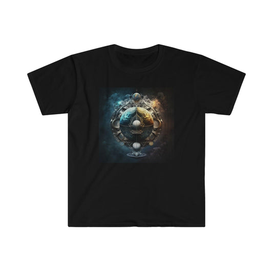 Symmetry of Worlds : Embrace the Perfect Balance of Order and Chaos - Visionary Psychedelic Ai Art Men's and Women's Unisex Soft Style T-Shirt for Festival and Street Wear - Alchemystics.org